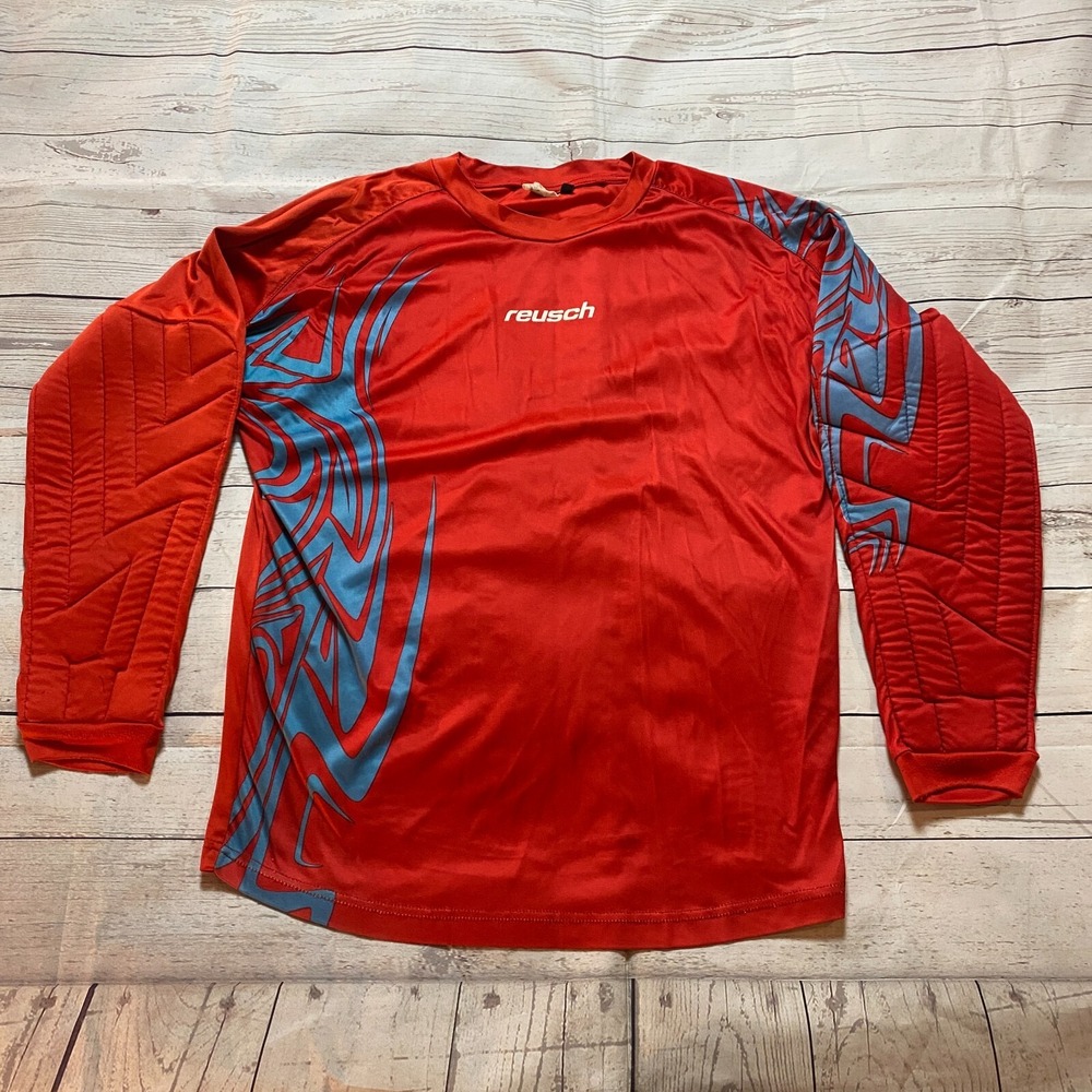 Reusch Vintage Goalkeeper Shirt Jersey Football Red Blue‎ Tribal Mens Size Large